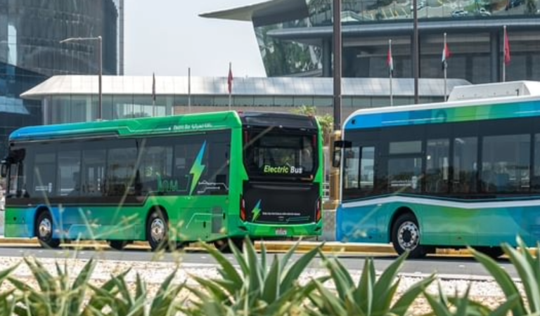 Did you ride the eco-friendly green bus service in Abu Dhabi?