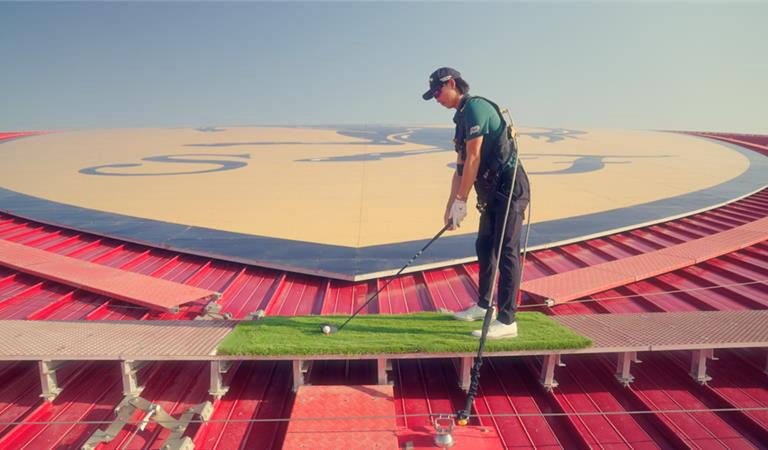 Min Woo Lee Takes Golf to New Heights at Ferrari World Abu Dhabi